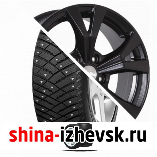 Колесо в сборе Goodyear Ultra Grip Ice Arctic 215/60 R16 T 99 + СКАД Нагано 6.5xR16 5×114.3 ET45 DIA66.1 Матовый черный в Ижевске